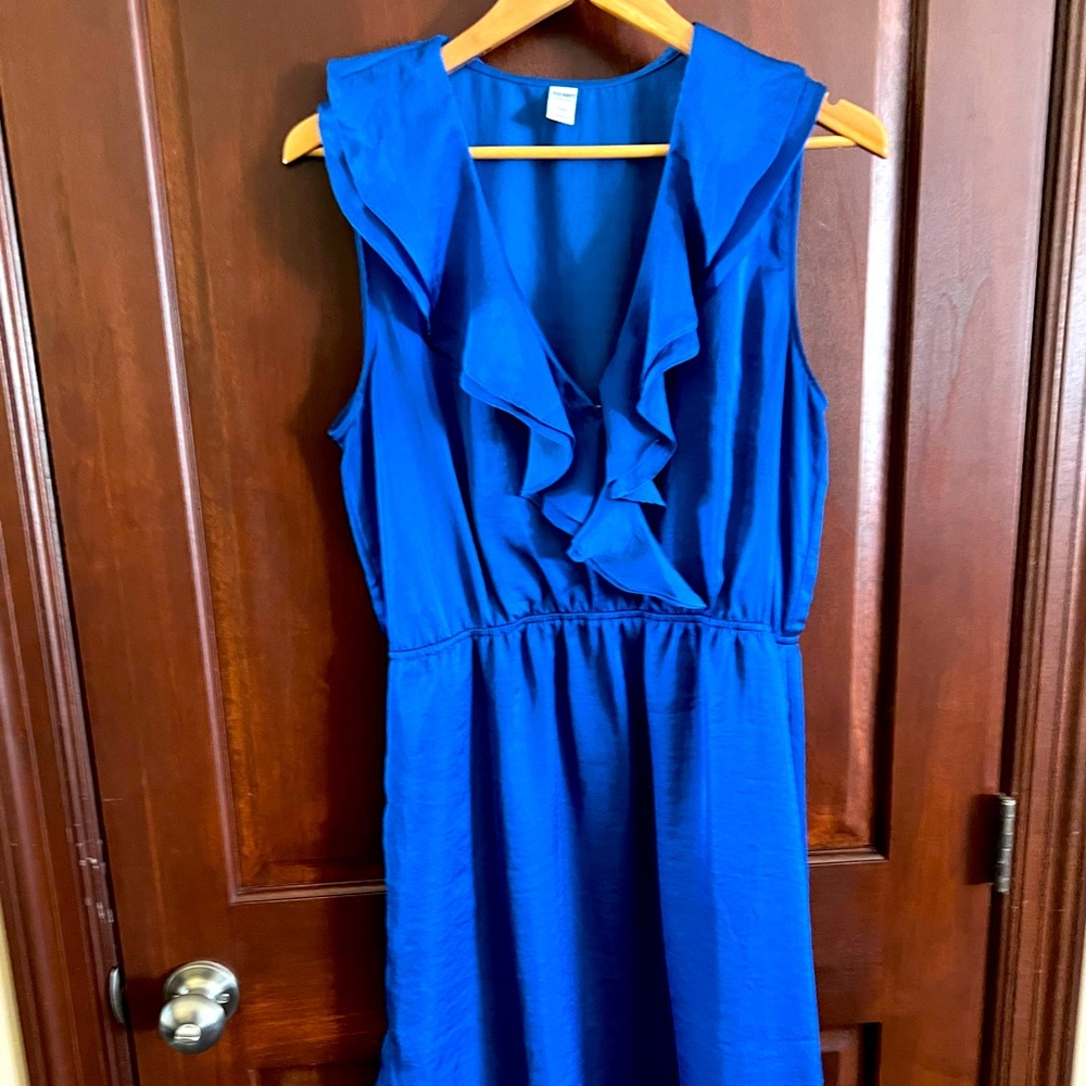 Old Navy ruffle dress in royal blue, Size Large